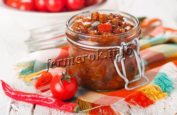 Рецепт баклажанов с помидорами и чесноком